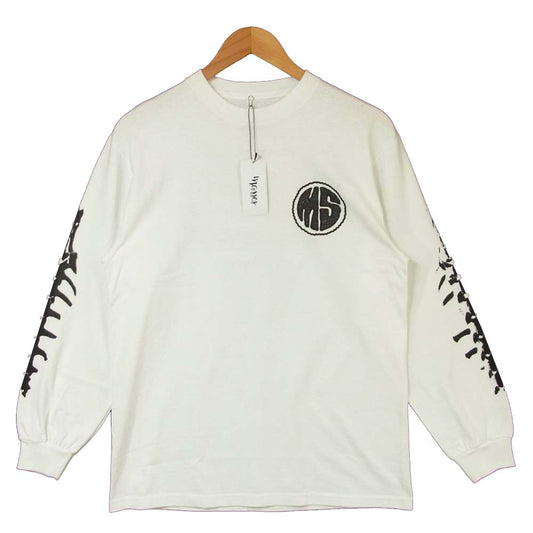マシス T-SHIRTS L/S BONES ボーンズ 長袖 Tシャツ コットン 日本製 ホワイト系 M【極上美品】【中古】