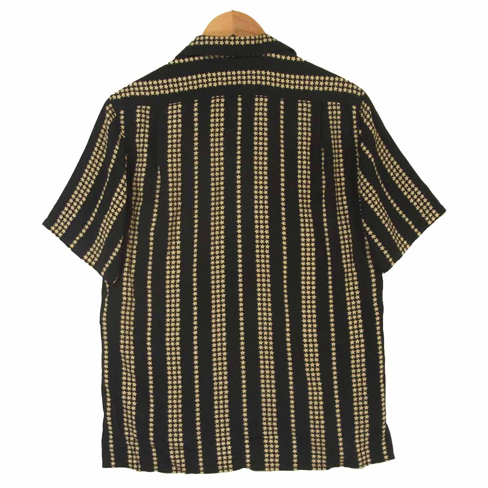 SAINT LAURENT サンローラン 19SS 507592 国内正規品 スター ストライプ レーヨン 半袖 シャツ ブラック系 38【中古】