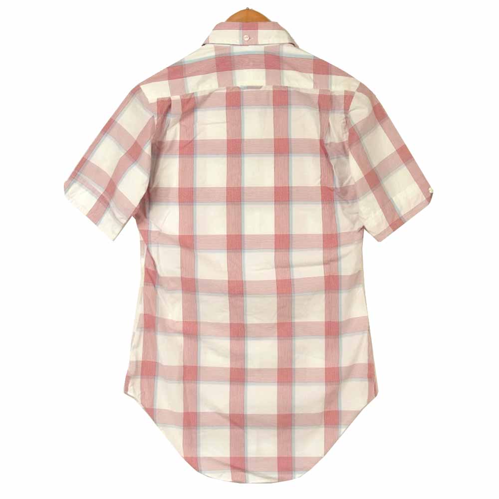 THOM BROWNE トムブラウン チェック 半袖 シャツ コットン アメリカ製 レッド系 ホワイト系【中古】