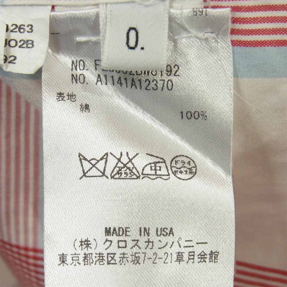 THOM BROWNE トムブラウン チェック 半袖 シャツ コットン アメリカ製 レッド系 ホワイト系【中古】