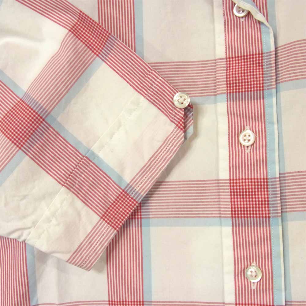 THOM BROWNE トムブラウン チェック 半袖 シャツ コットン アメリカ製 レッド系 ホワイト系【中古】