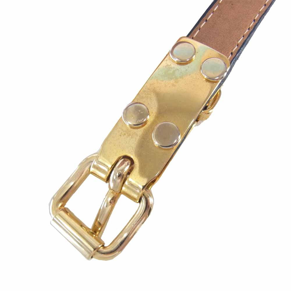 kolor カラー スタッズ ナロー レザー ベルト ネイビー系【中古】