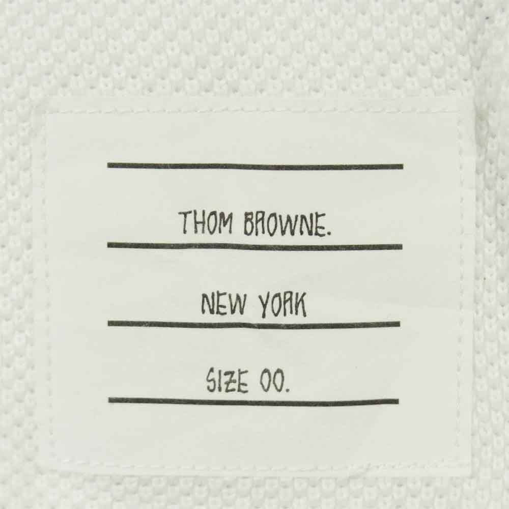 THOM BROWNE トムブラウン SHORT SLEEVE POLO コットン 半袖 ポロシャツ 日本製 ホワイト系 00【中古】