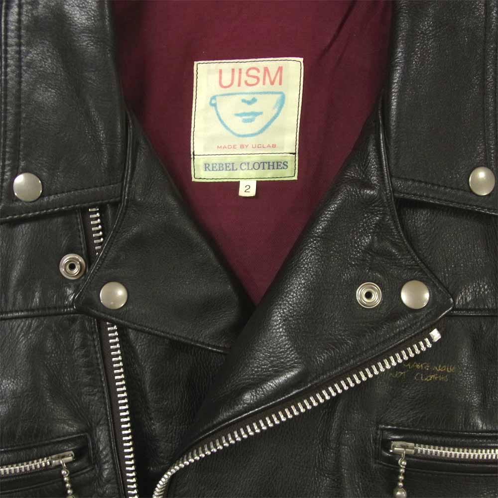 UNDERCOVER アンダーカバー 08AW B4210 UNDERCOVERISM ラムレザー ダブル ライダース ジャケット ブラック系 2【中古】