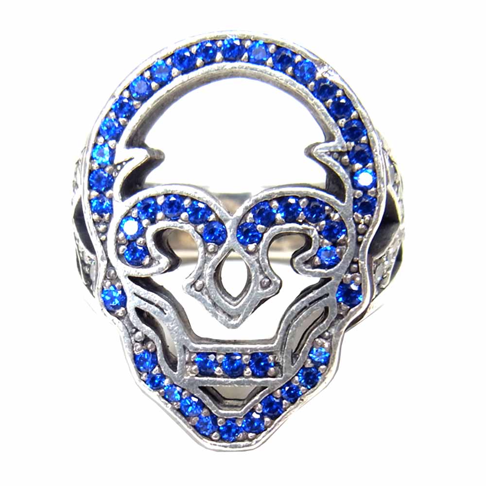 Justin Davis ジャスティンデイビス SRJ560 内山秀雄 HOLLOW SKULL RING ハロー スカル リング シルバー系 17号程度【中古】
