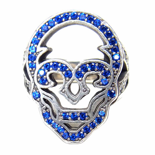 Justin Davis ジャスティンデイビス SRJ560 内山秀雄 HOLLOW SKULL RING ハロー スカル リング シルバー系 17号程度【中古】