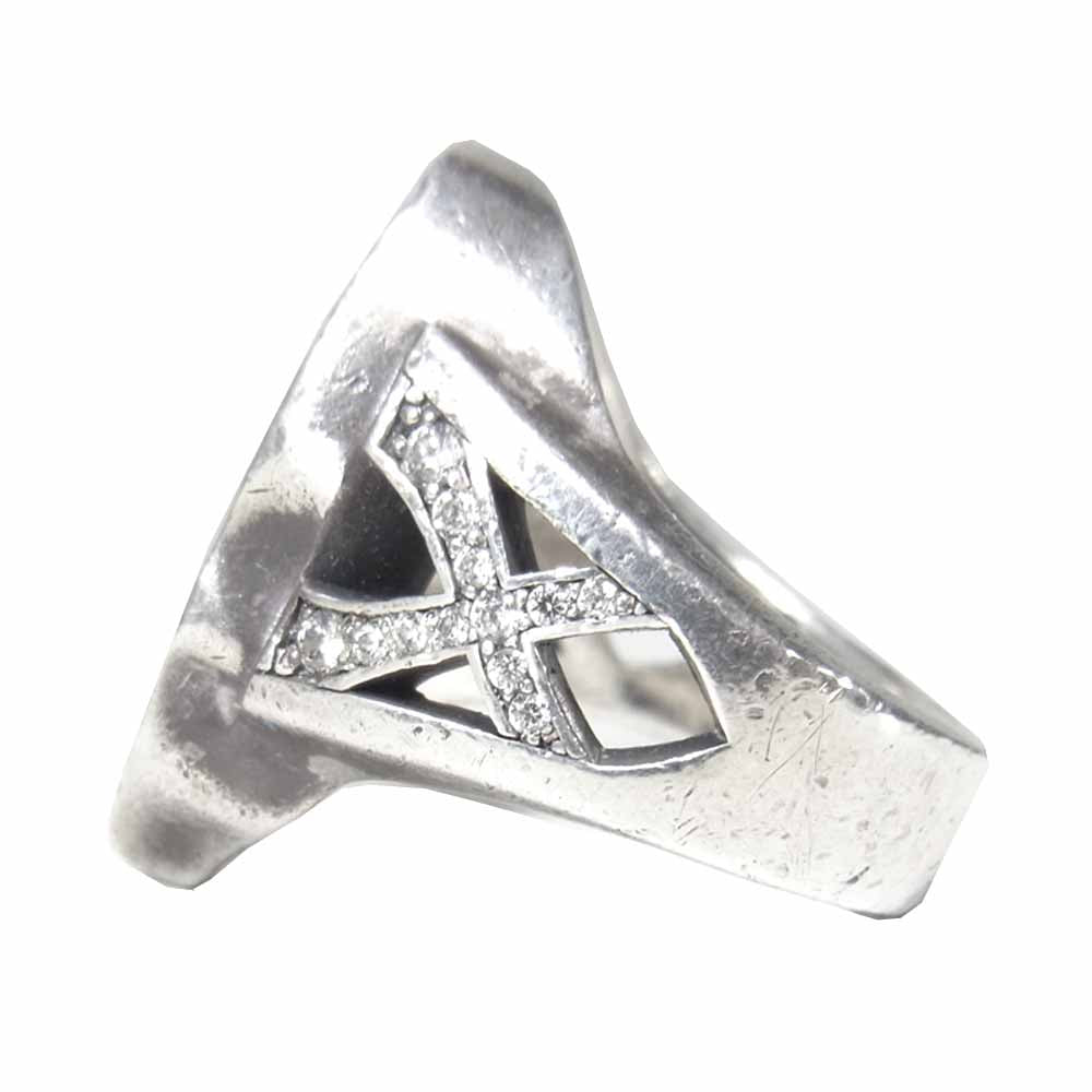 Justin Davis ジャスティンデイビス SRJ560 内山秀雄 HOLLOW SKULL RING ハロー スカル リング シルバー系 17号程度【中古】