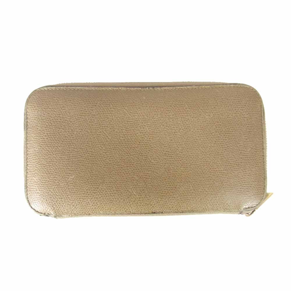 ヴァレクストラ レザー ラウンドファスナー 長財布 ベージュ系【中古】