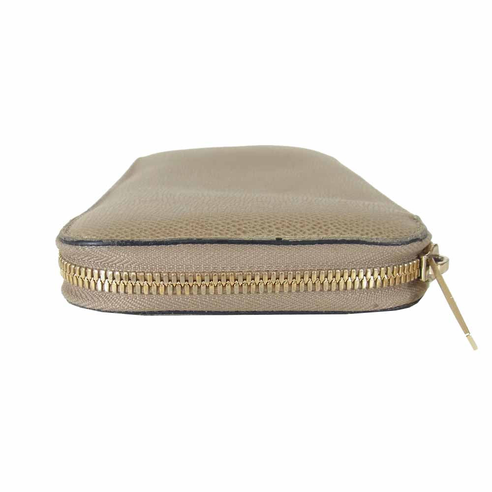 ヴァレクストラ レザー ラウンドファスナー 長財布 ベージュ系【中古】