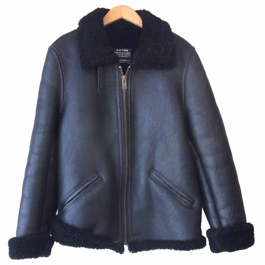 Ron Herman ロンハーマン 82-624-86 × ショット SCHOTT B-6 リアルムートン レザー フライトジャケット ブラック系 XS【中古】