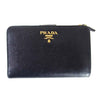 PRADA プラダ SAFFIANO サフィアーノ 二つ折り ウオレット 財布 ブラック系【中古】