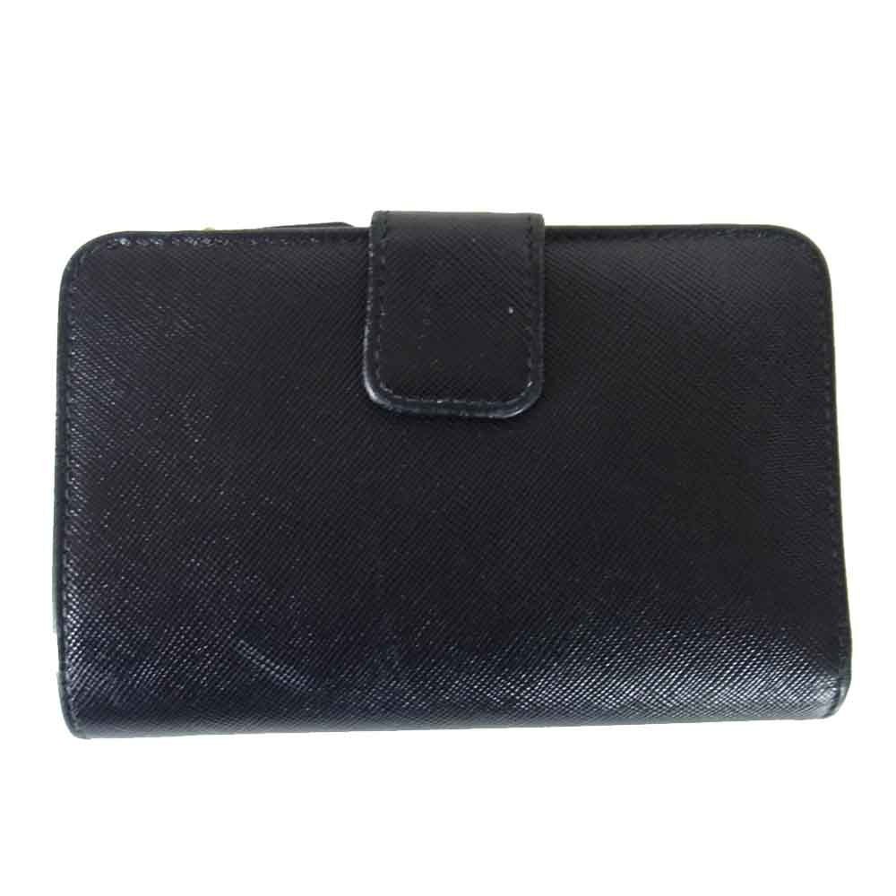 PRADA プラダ SAFFIANO サフィアーノ 二つ折り ウオレット 財布 ブラック系【中古】