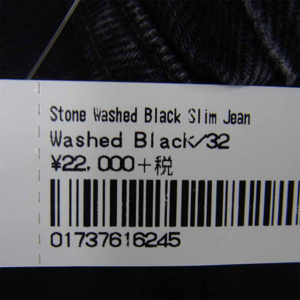 Supreme シュプリーム Stone Washed Black Slim Jean ストーンウォッシュ ブラック スリム ジーンズ ブラック系 32【美品】【中古】