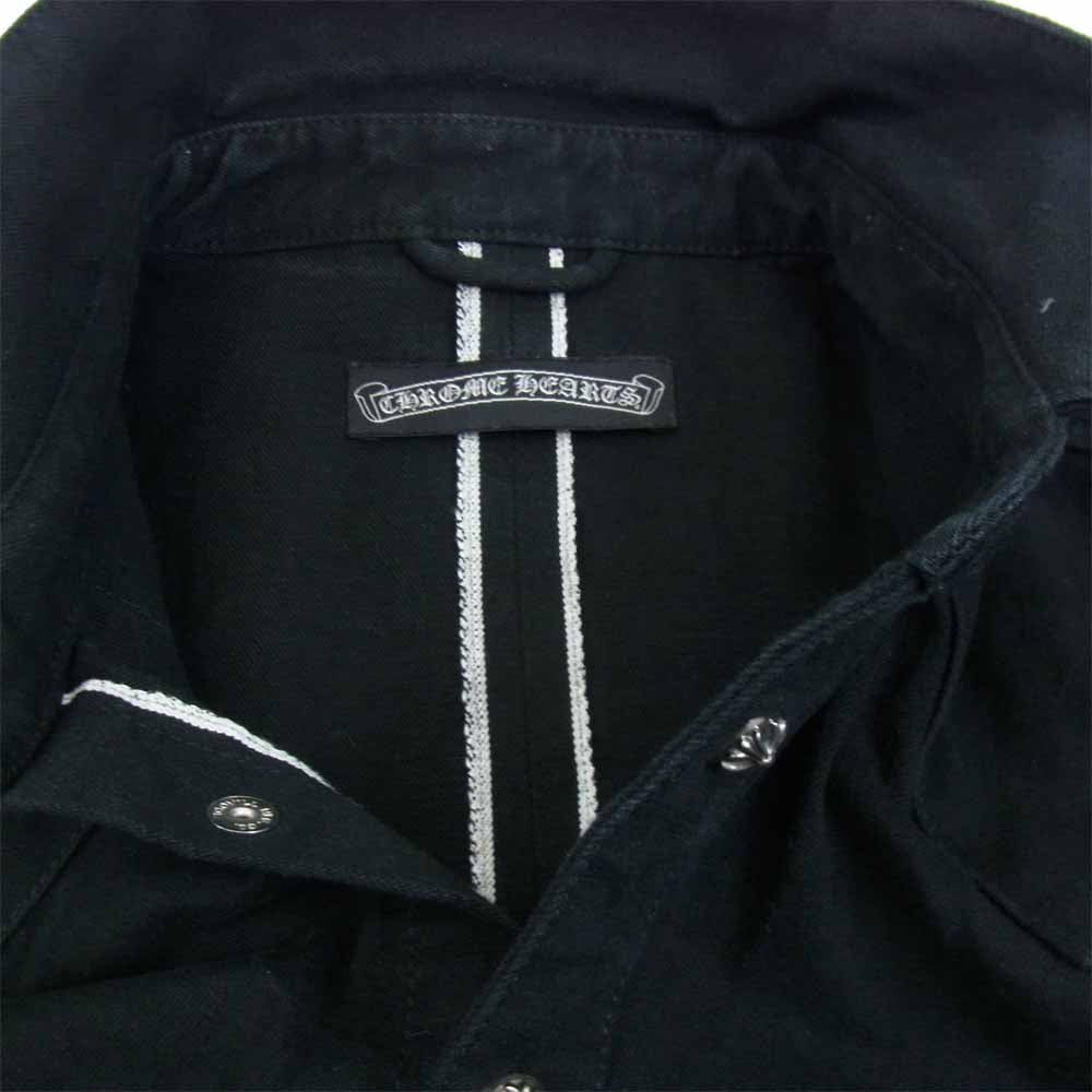 CHROME HEARTS クロムハーツ（原本無） 国内正規品 DENIM WESTERN クロスボール デニム ウエスタン シャツ ブラック系 SM【中古】