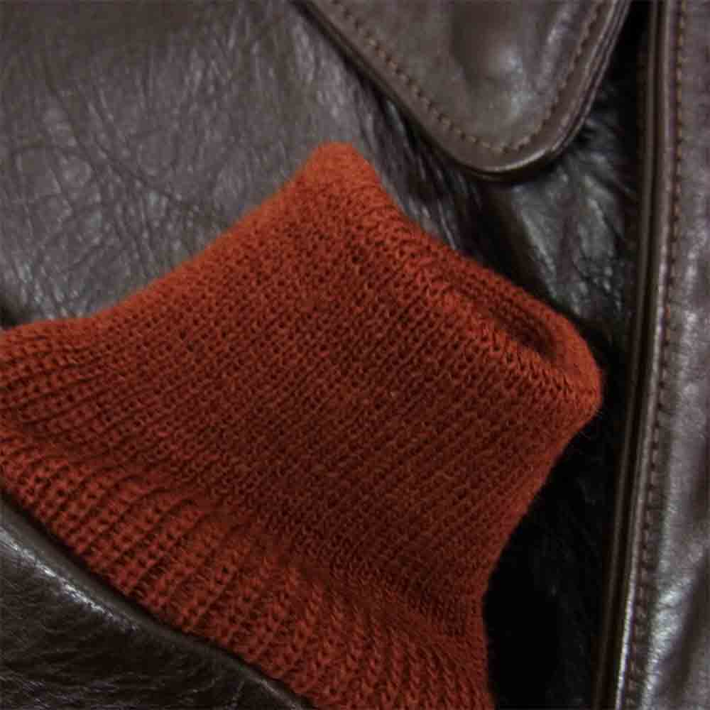 THE FEW ザフュー W535 AC 16159 ROUGHWEAR ラフウェア実名復刻 赤リブ JOLLY ROGERS A-2 フライト ジャケット ブラウン系 34【美品】【中古】