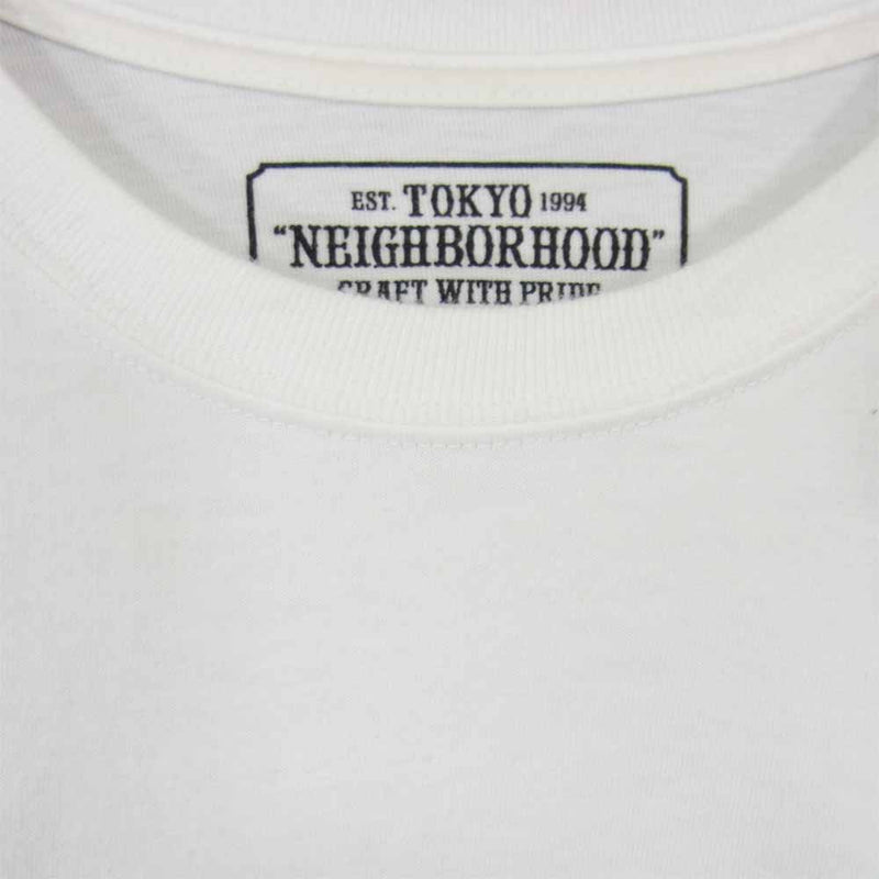 NEIGHBORHOOD ネイバーフッド ロゴ 半袖 Tシャツ ホワイト系 S【中古】