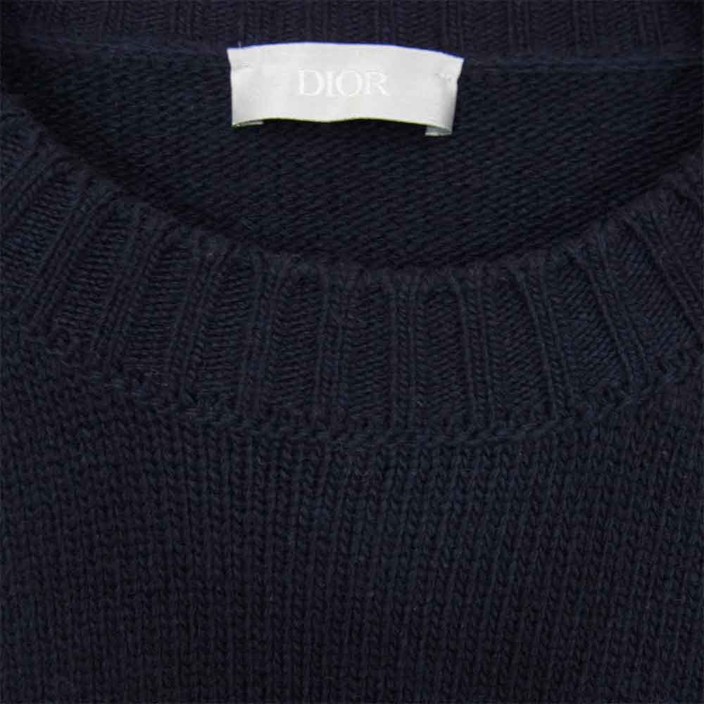 DIOR HOMME ディオールオム × ジュディ ブレイム JUDY BLAME 20AW 013M602BT213 ロゴ刺? ニット ネイビー系 L【美品】【中古】