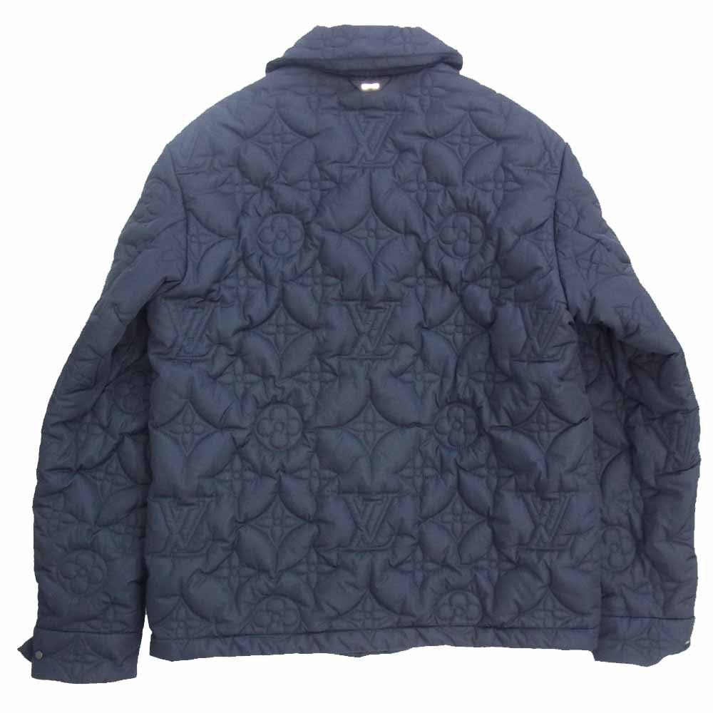 LOUIS VUITTON ルイ・ヴィトン 国内正規品 20SS 1A8HEY モノグラム ライト パデッド ブルゾン ネイビー系 46【美品】【中古】