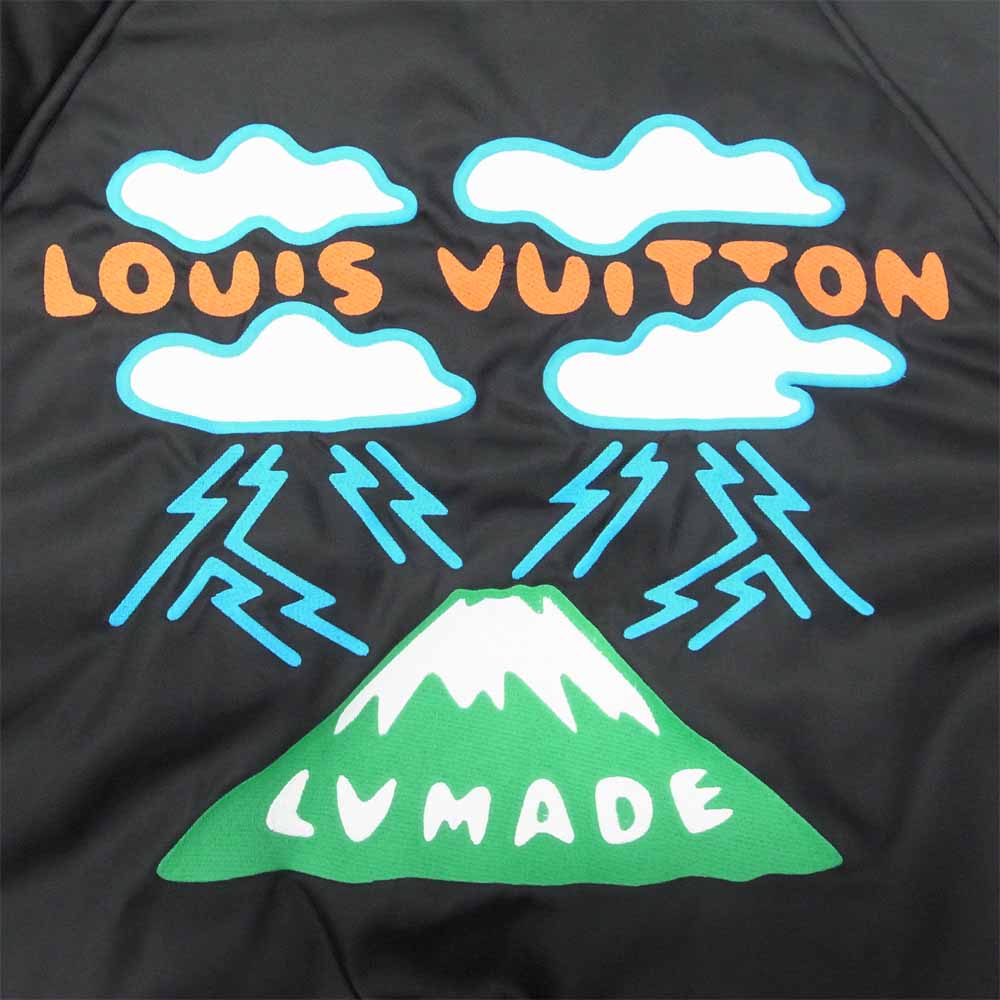 LOUIS VUITTON ルイ・ヴィトン × NIGO 国内正規品 20AW 1A81P8 エンブロイダリー LV マウンテン アビエイター ブルゾン ブラック系 52【美品】【中古】