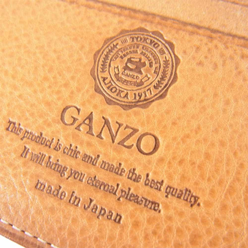 GANZO ガンゾ THIN BRIDLE シンブライドル 二層式 カードケース ネイビー系【中古】