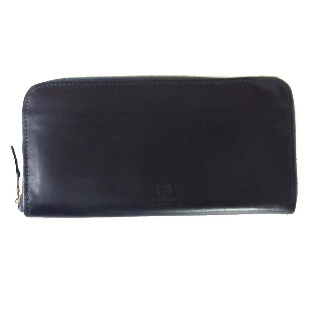 GLENROYAL グレンロイヤル レザー ラウンドジップ 長財布 ネイビー系【中古】