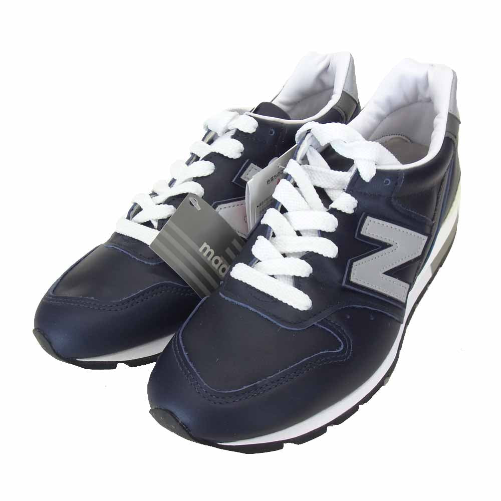 NEW BALANCE ニューバランス M996NCB USA製 レザー スニーカー ダークネイビー系 27.5cm【新古品】【未使用】【中古】