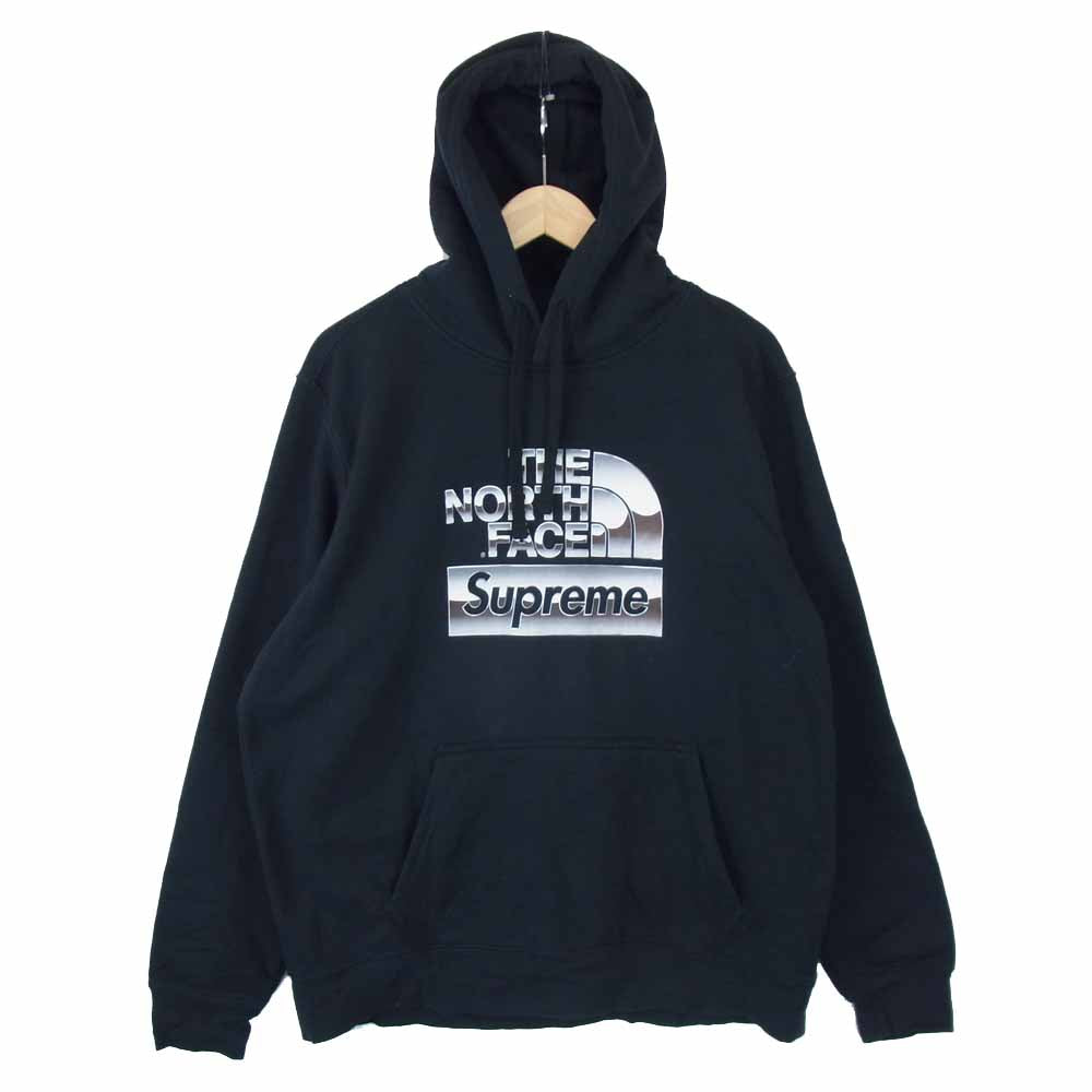 18ss supreme×the north face コラボ パーカー 黒S