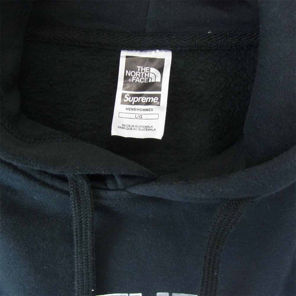 Supreme シュプリーム × ノースフェイス THE NORTH FACE 18SS NT11807I Metallic Logo Hooded Sweatshirt メタリックロゴ パーカー ブラック系 L【中古】