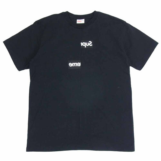 Supreme シュプリーム × コムデギャルソン COMME des GARCONS SHIRT 18AW Split Box Logo Tee スプリット ボックスロゴ Ｔシャツ ブラック系 M【美品】【中古】
