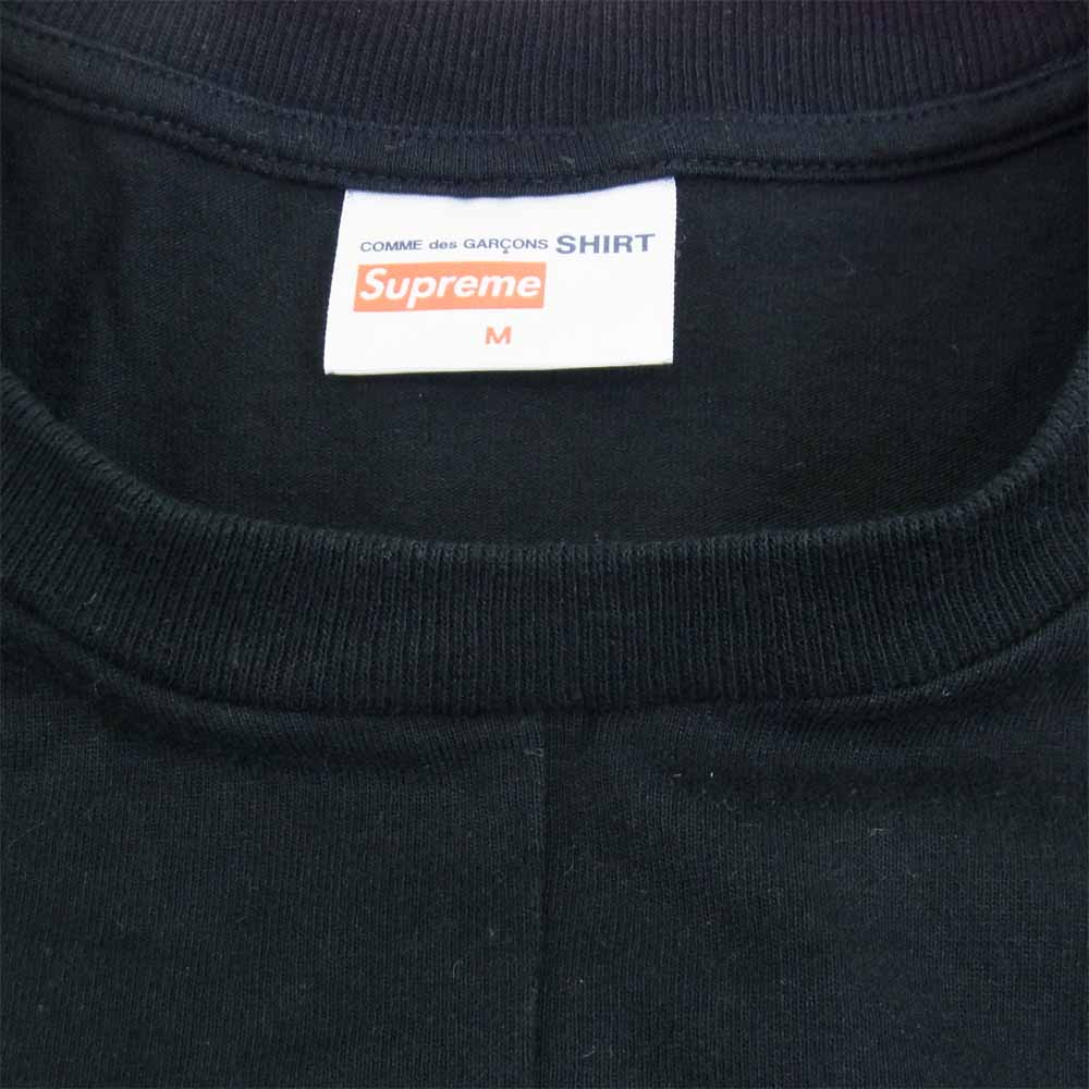 Supreme シュプリーム × コムデギャルソン COMME des GARCONS SHIRT 18AW Split Box Logo Tee スプリット ボックスロゴ Ｔシャツ ブラック系 M【美品】【中古】