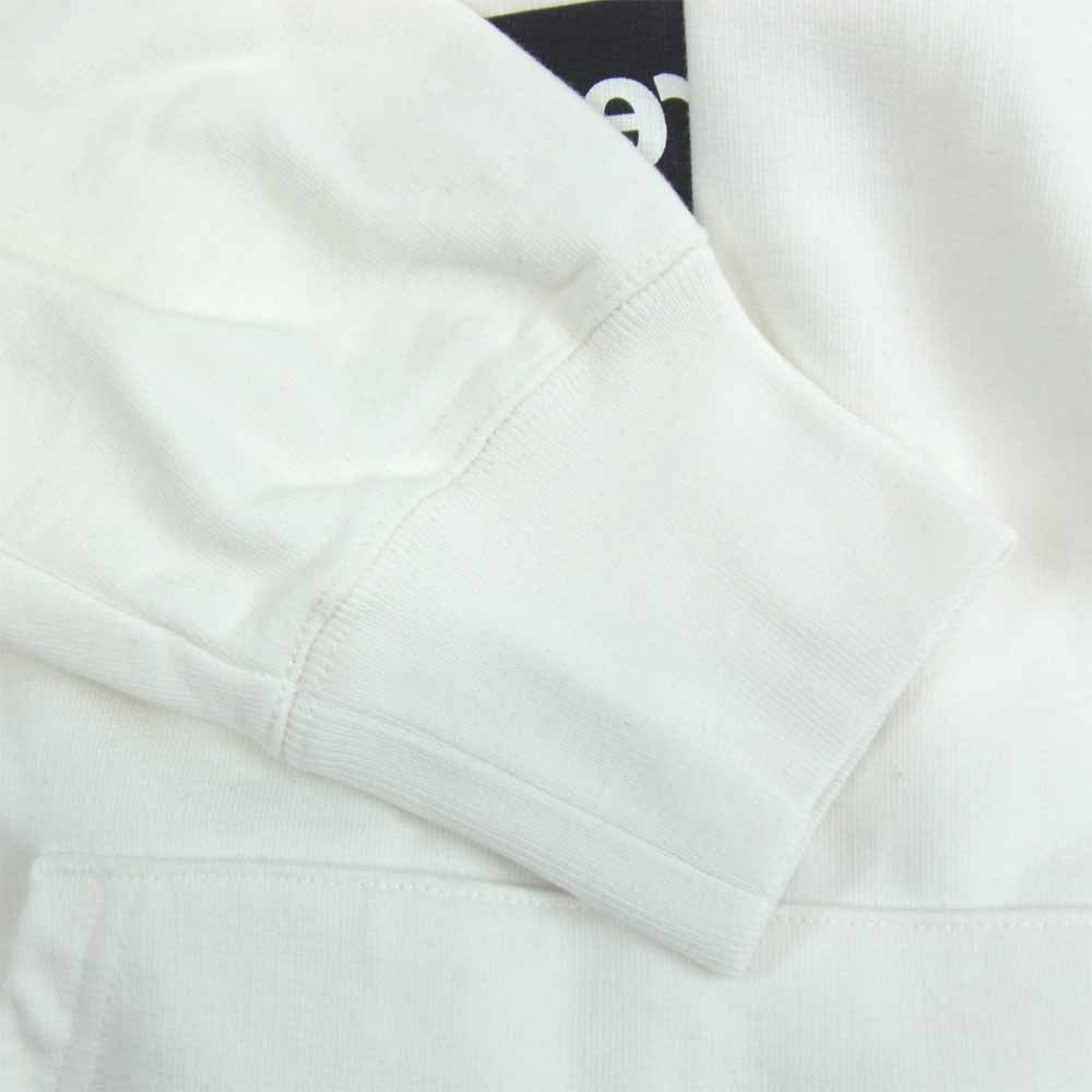Supreme シュプリーム × コムデギャルソン COMME des GARCONS SHIRT 18AW Split Box Logo Hooded Sweatshirt スプリット ボックスロゴ パーカー ホワイト系 M【美品】【中古】