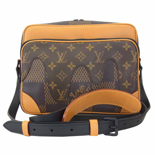 LOUIS VUITTON ルイ・ヴィトン × NIGO × ヴァージル・アブロー 未使用 N40359 ナイル・メッセンジャー PM ダミエ・エベヌ ジャイアント モノグラム キャンバス ブラウン系【新古品】【未使用】【中古】