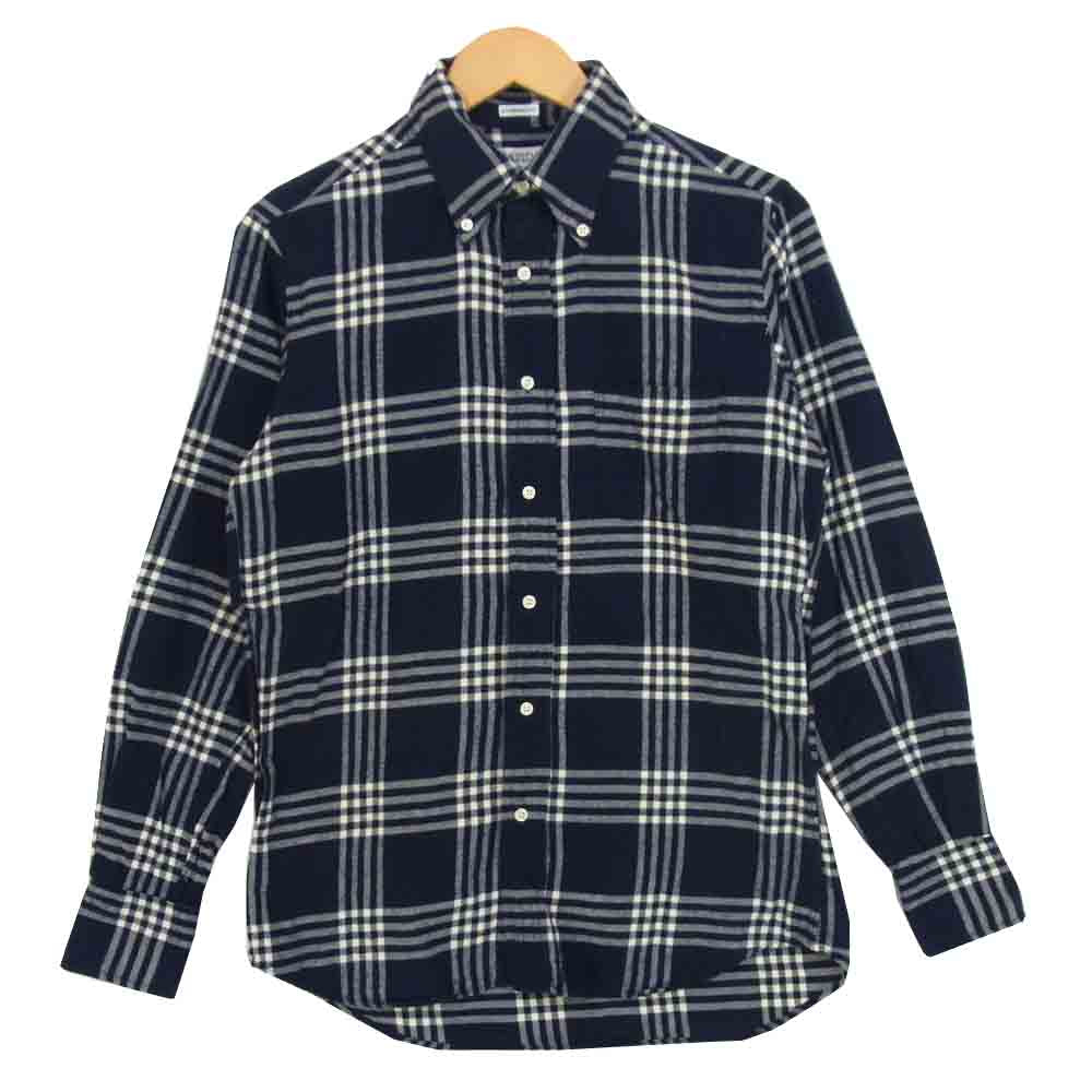 INDIVIDUALIZED SHIRTS インディビジュアライズドシャツ ボタンダウン  チェック ネル シャツ USA製 ダークネイビー系 15-32【中古】