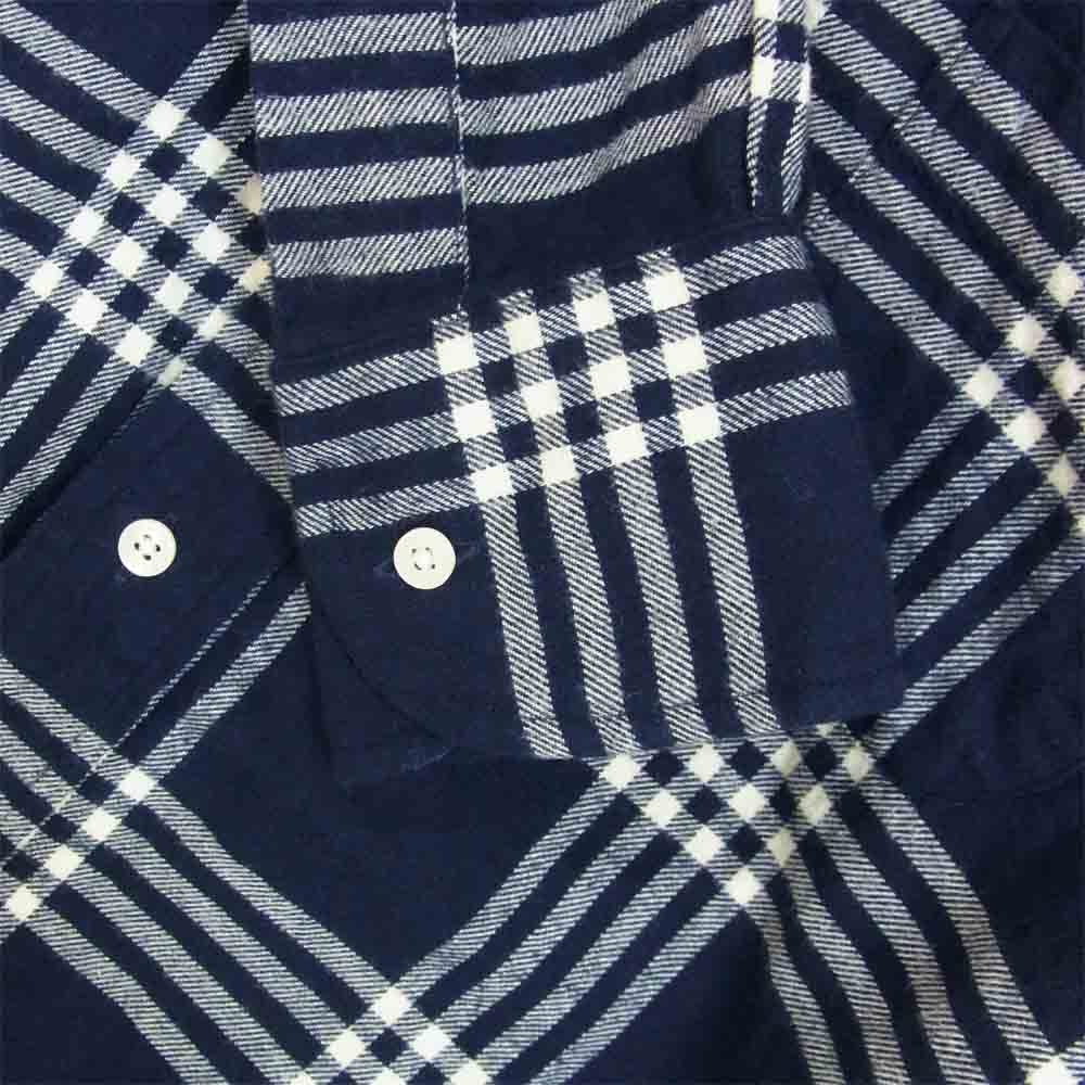 INDIVIDUALIZED SHIRTS インディビジュアライズドシャツ ボタンダウン  チェック ネル シャツ USA製 ダークネイビー系 15-32【中古】