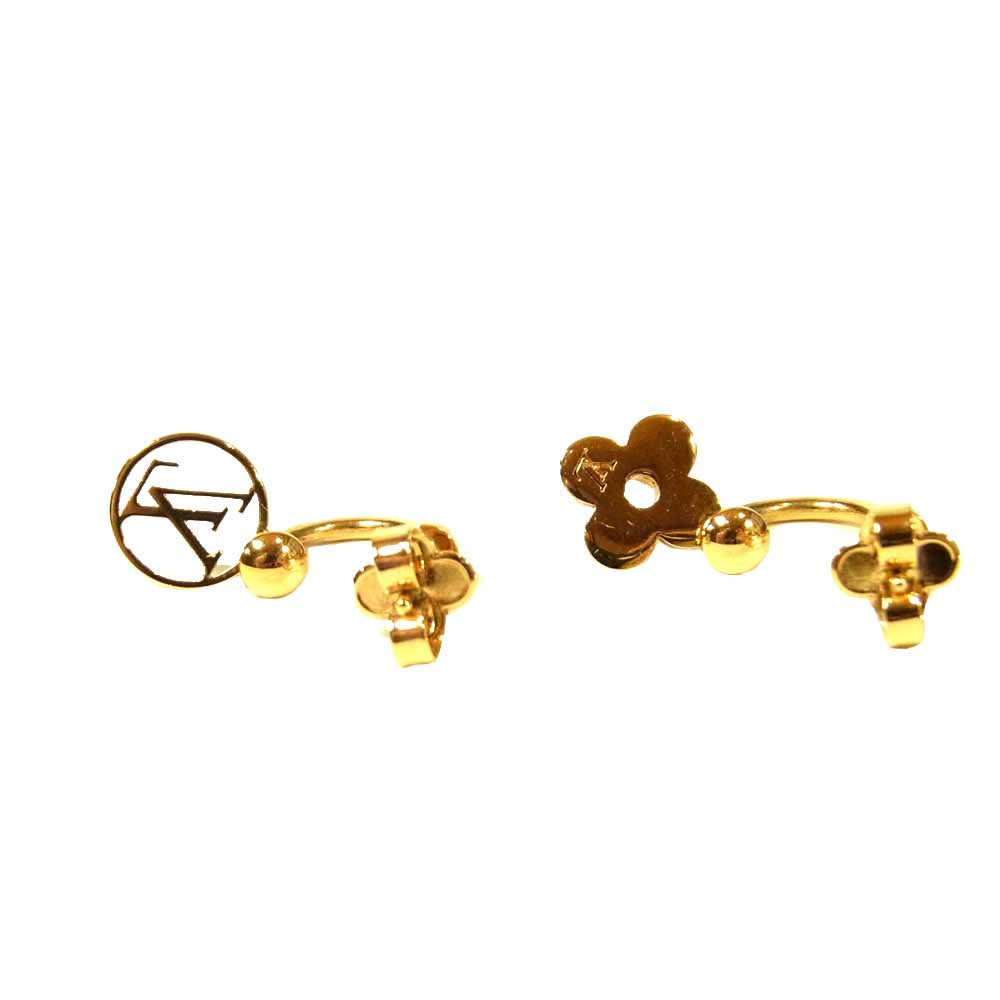 LOUIS VUITTON ルイ・ヴィトン M64859 ブックル ドレイユ ブルーミング ピアス ゴールド系【美品】【中古】