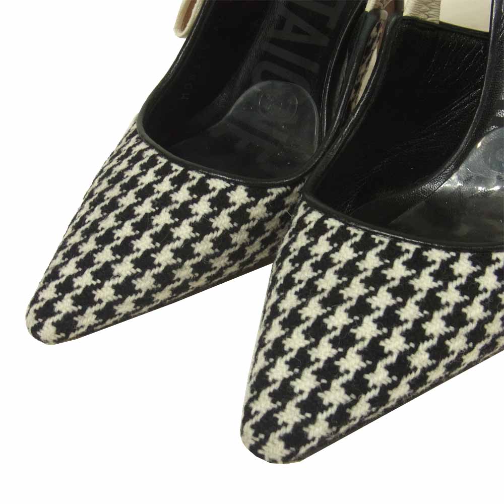 Christian Dior クリスチャンディオール J'Adior ジャディオール スリングバック パンプス ブラック系 ホワイト系 36 D【中古】