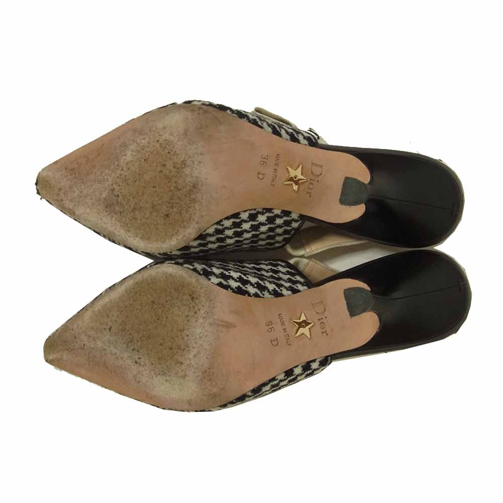 Christian Dior クリスチャンディオール J'Adior ジャディオール スリングバック パンプス ブラック系 ホワイト系 36 D【中古】