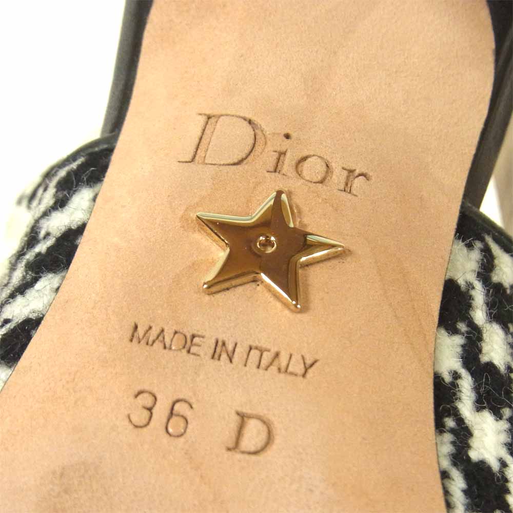 Christian Dior クリスチャンディオール J'Adior ジャディオール スリングバック パンプス ブラック系 ホワイト系 36 D【中古】