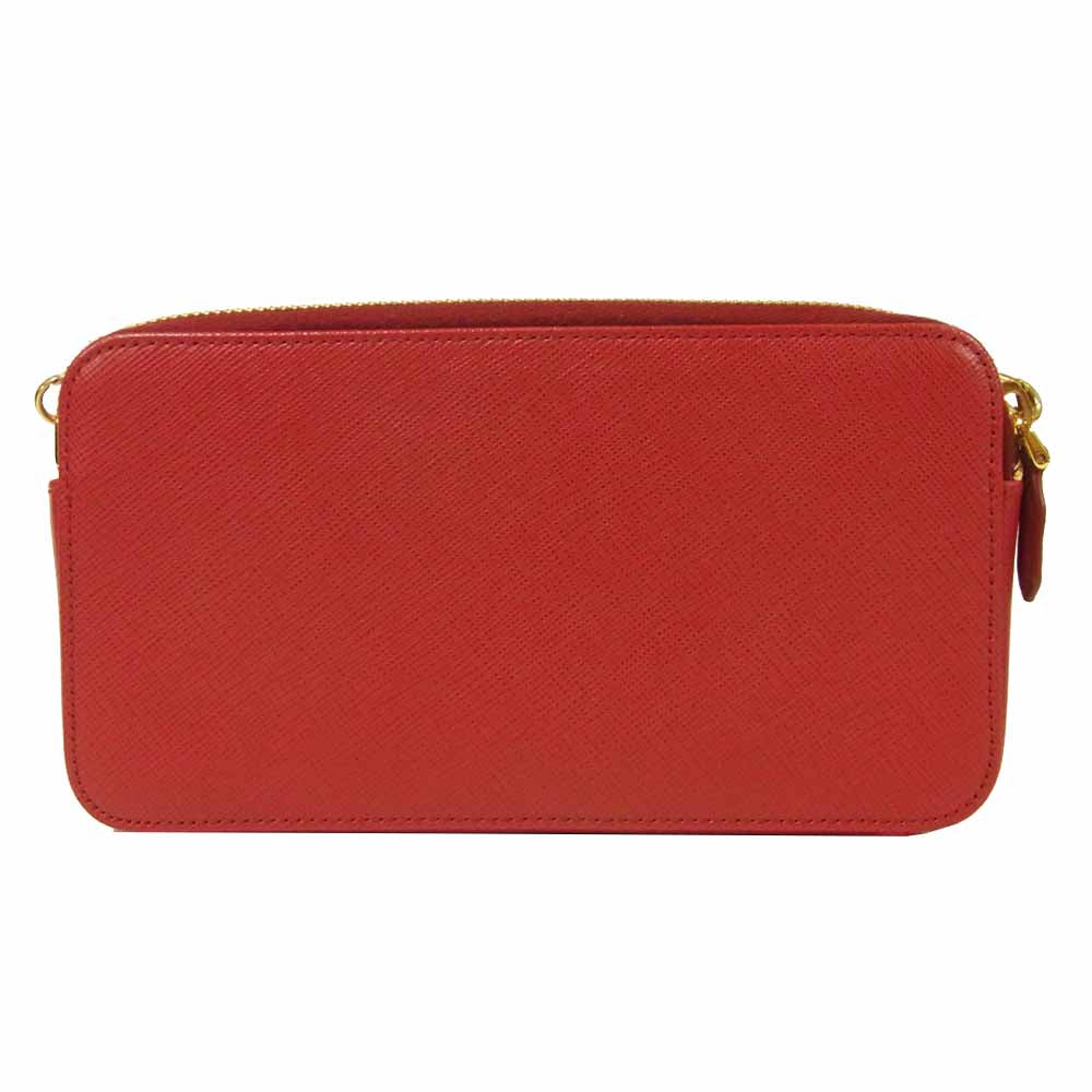 PRADA プラダ 1DH010 チェーン ショルダー バッグ レザー 牛革 レッド系【美品】【中古】