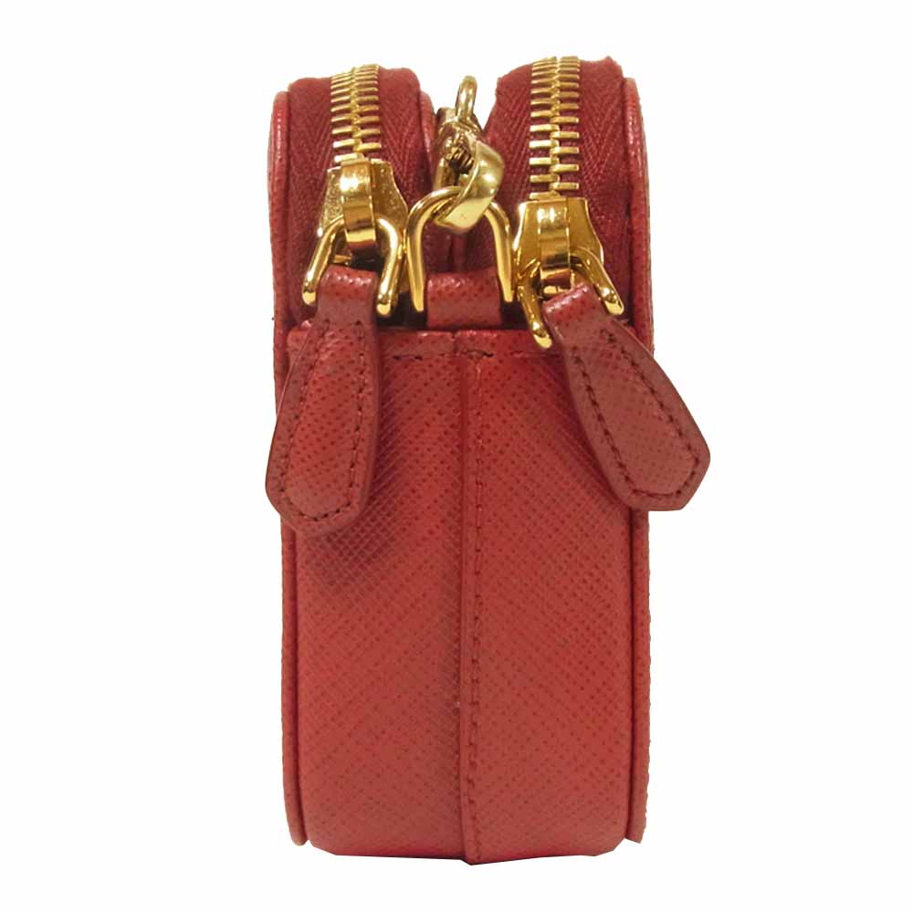PRADA プラダ 1DH010 チェーン ショルダー バッグ レザー 牛革 レッド系【美品】【中古】
