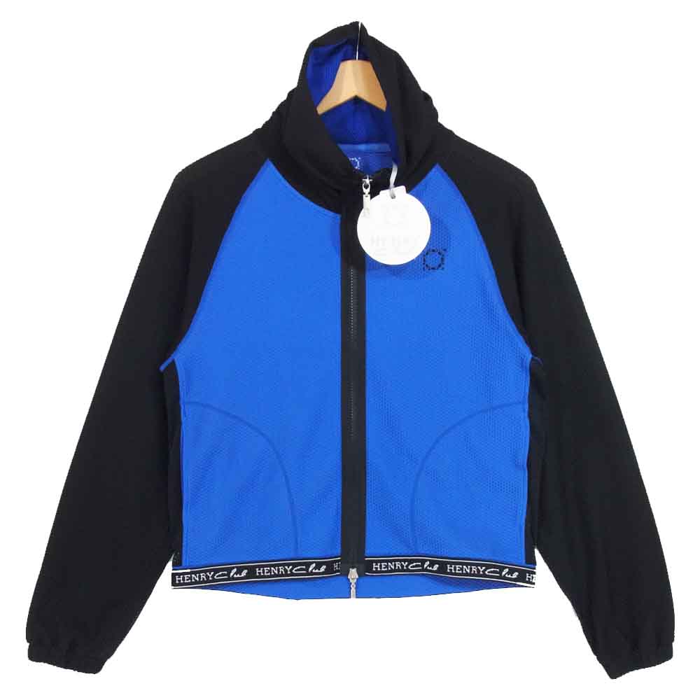 ヘンリークラブ 142-54312 ロイカストレッチ カラー ブロック ブルゾン 青×黒系 40【新古品】【未使用】【中古】