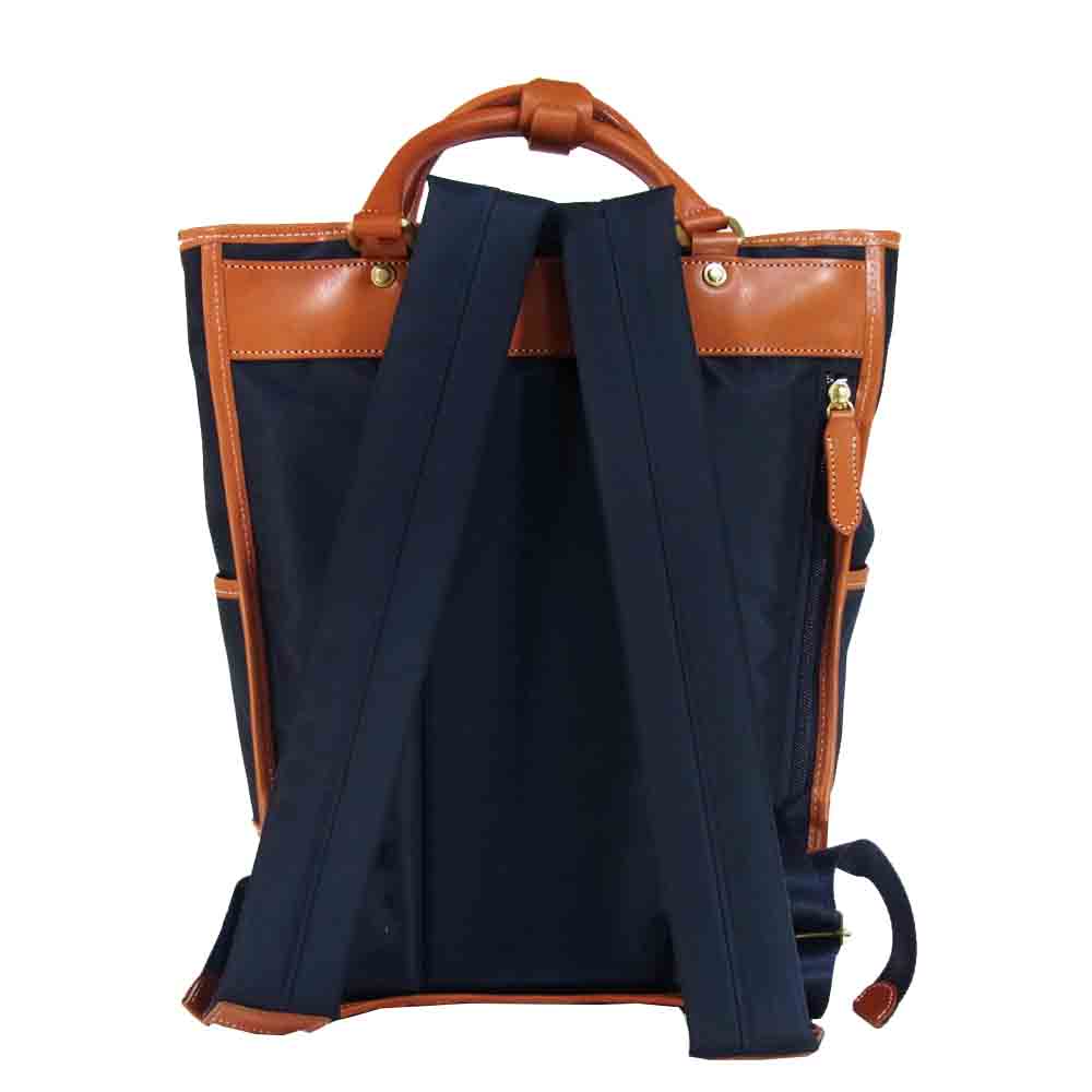 レガーレ Japone ジャポネ 2way トート リュック デイ パック バッグ ネイビー系【新古品】【未使用】【中古】