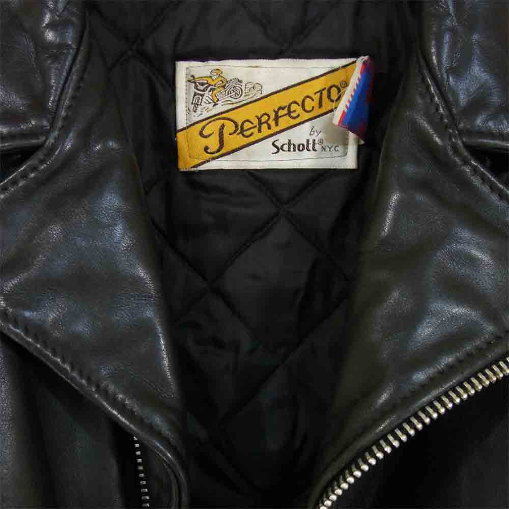 schott ショット PERFECT パーフェクト ダブル ライダース レザー ジャケット ブラック系 12【中古】