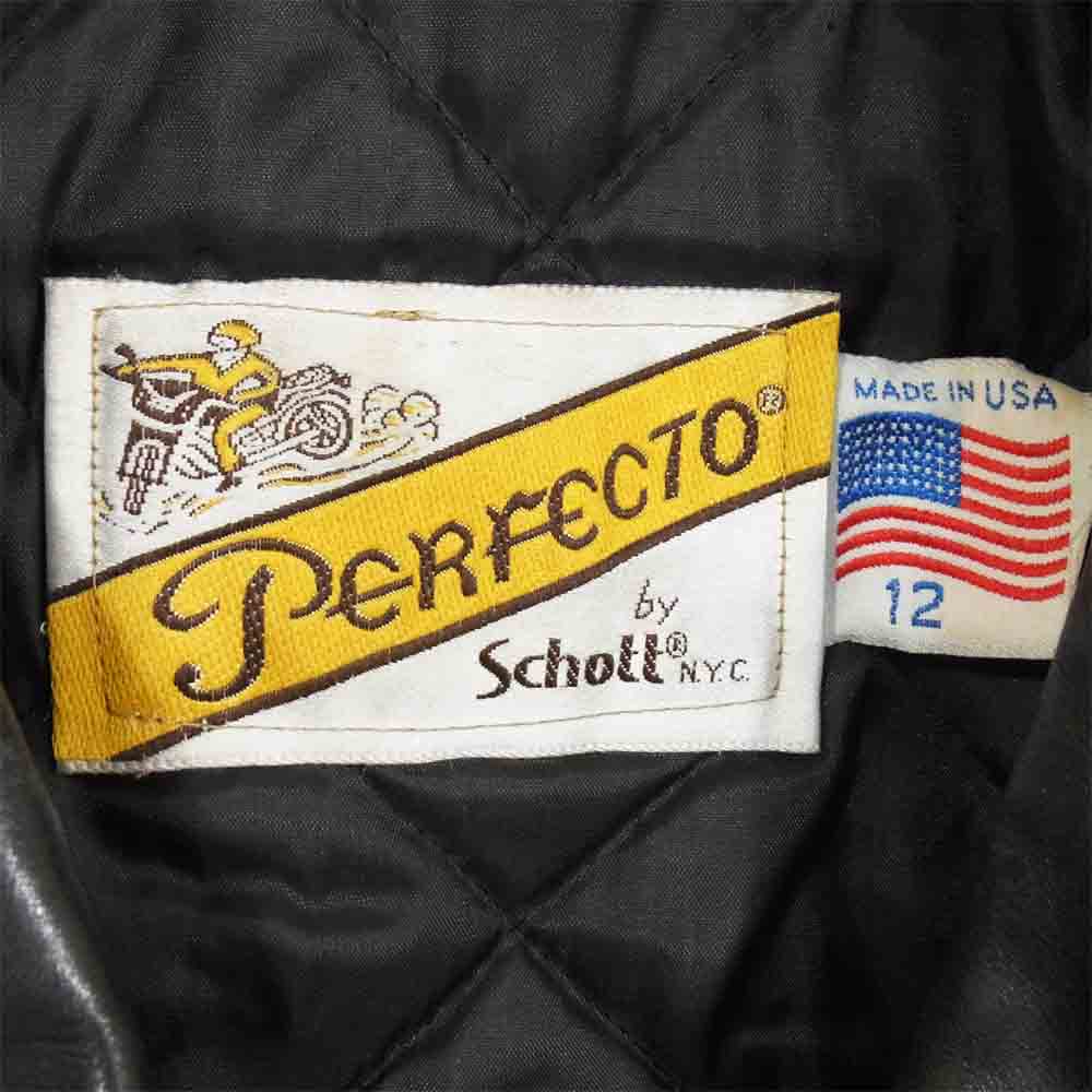 schott ショット PERFECT パーフェクト ダブル ライダース レザー ジャケット ブラック系 12【中古】