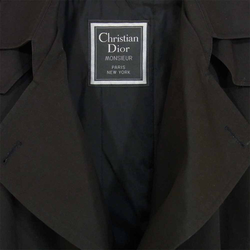 Christian Dior クリスチャンディオール ライナー付き トレンチ コート トレンチコート ブラック系 44S【中古】
