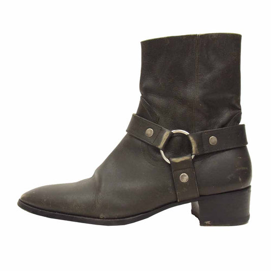 SAINT LAURENT サンローラン 5429521 0z400 6038 WYATT 40 HARNESS BOOTS ワイアット ハーネス ブーツ ブラック系 44【中古】
