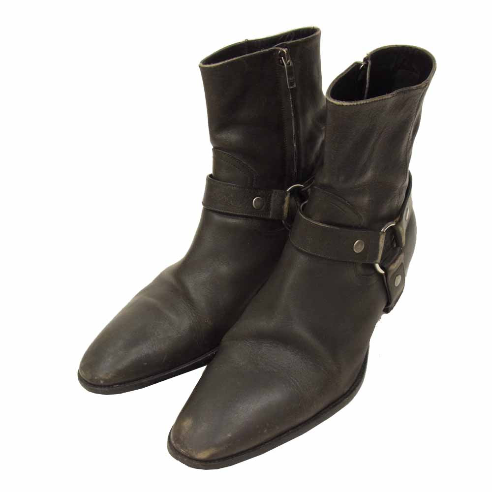 SAINT LAURENT サンローラン 5429521 0z400 6038 WYATT 40 HARNESS BOOTS ワイアット ハーネス ブーツ ブラック系 44【中古】