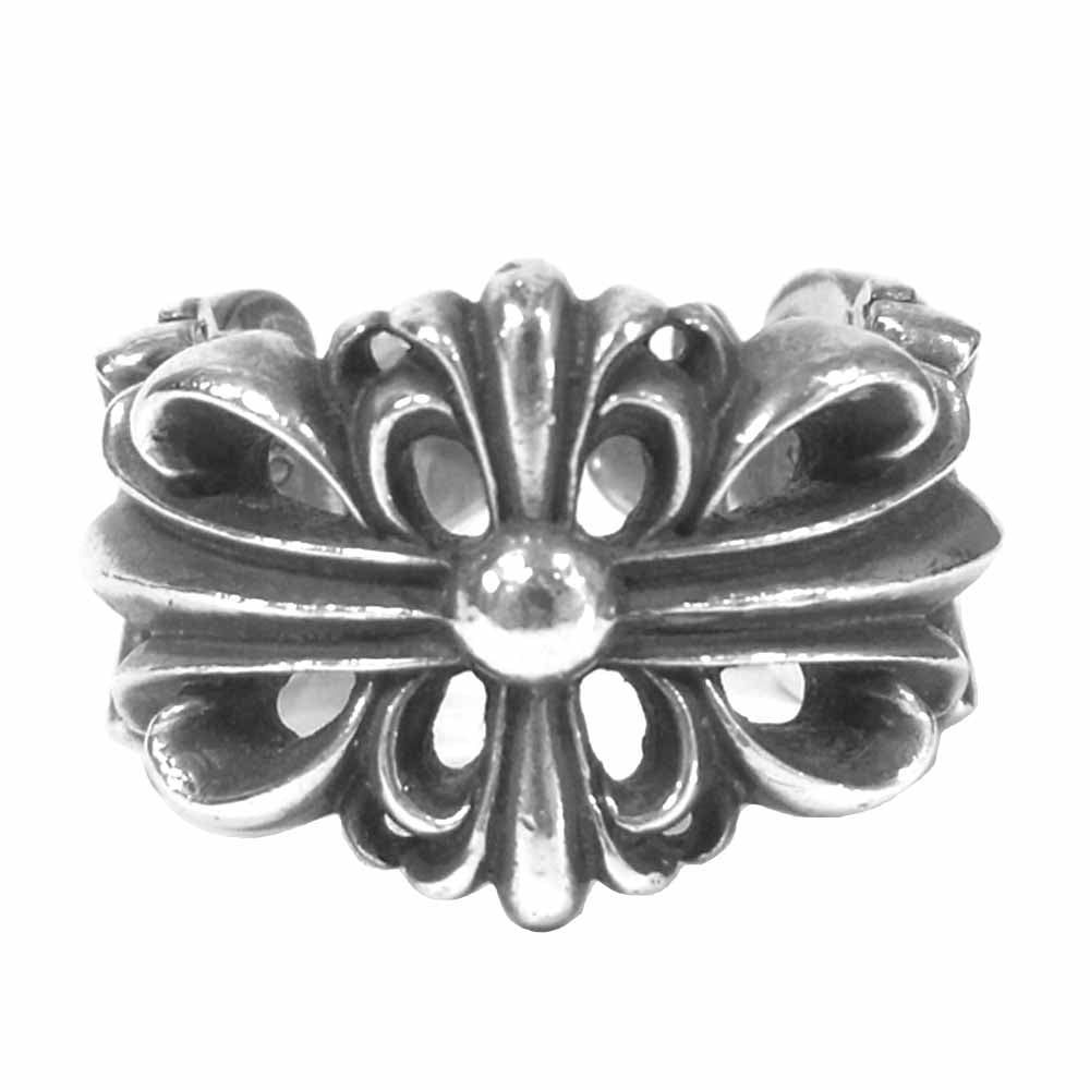 CHROME HEARTS クロムハーツ（原本有） ダブル フローラル クロス リング シルバー925 シルバー系 20号【中古】