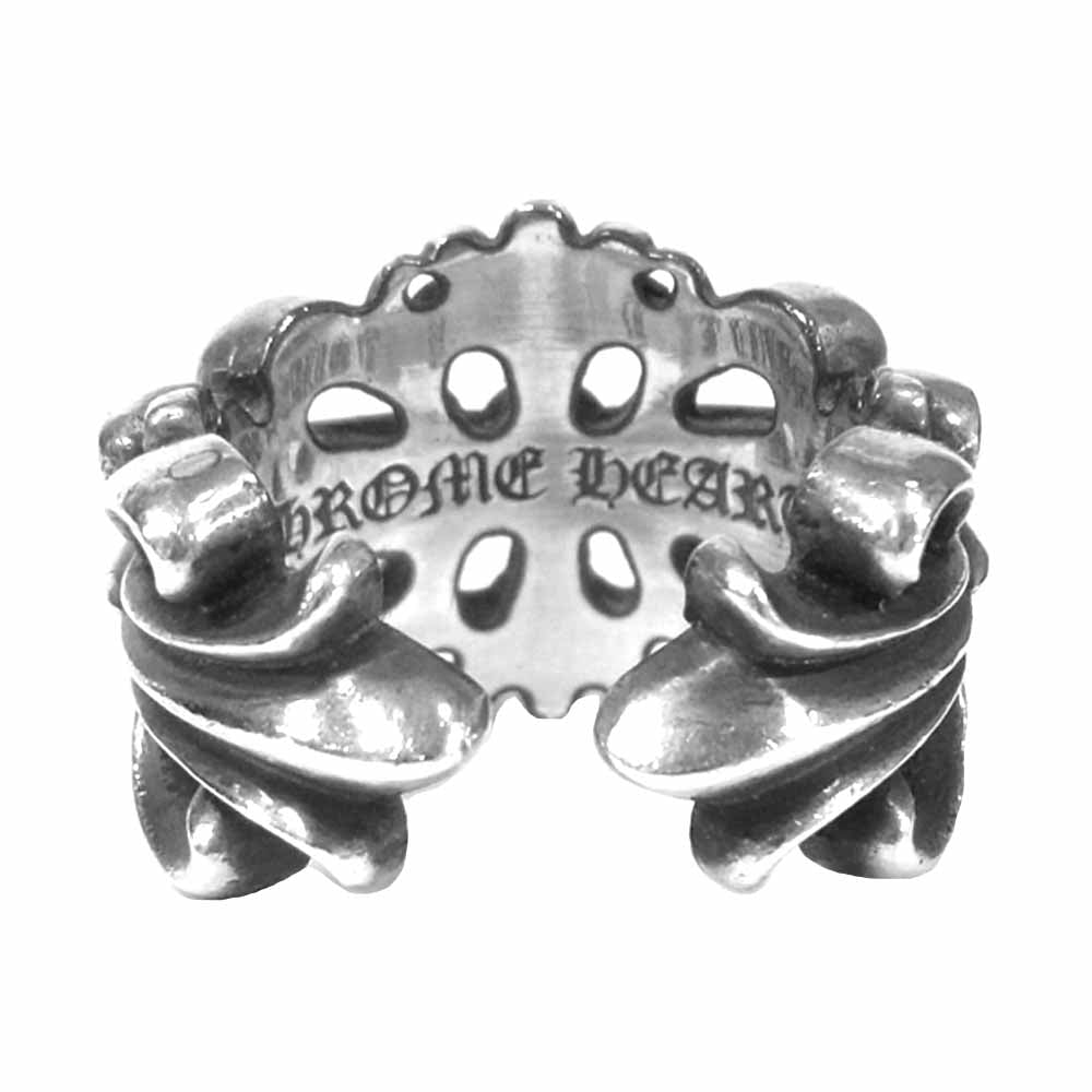 CHROME HEARTS クロムハーツ（原本有） ダブル フローラル クロス リング シルバー925 シルバー系 20号【中古】