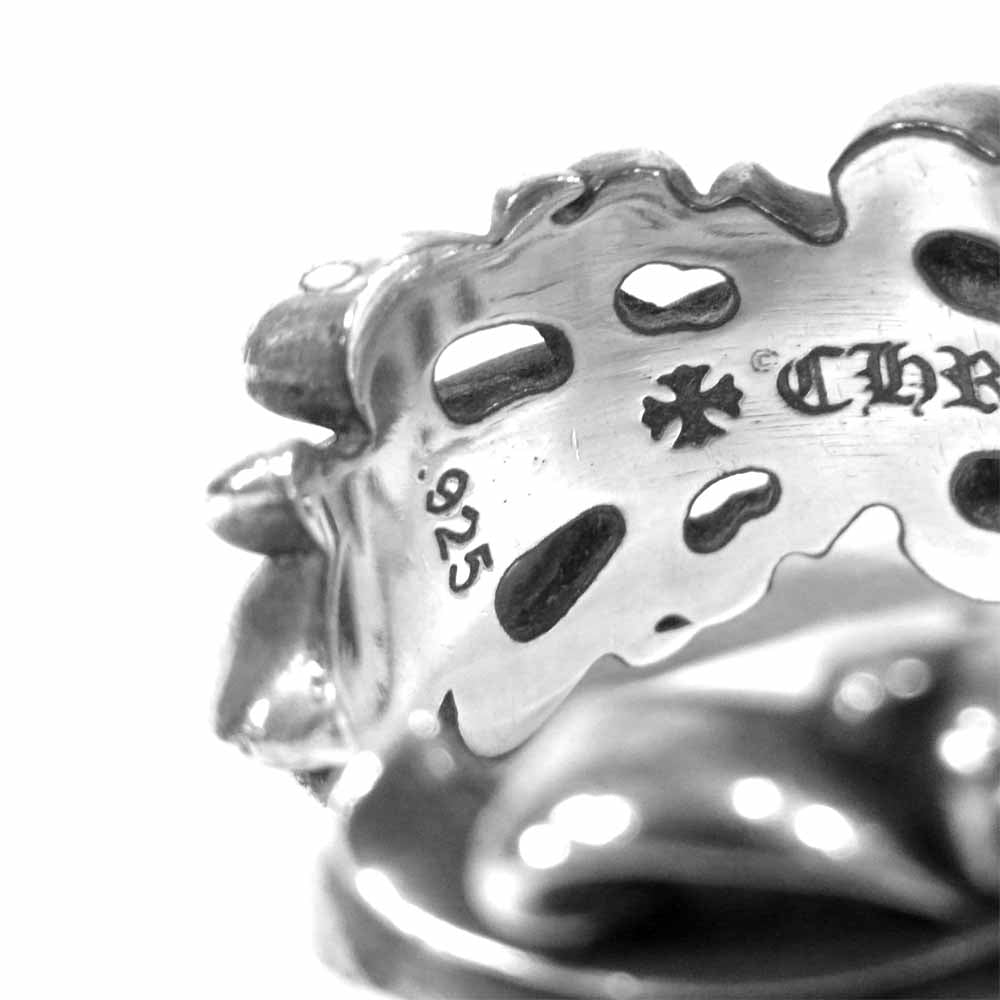 CHROME HEARTS クロムハーツ（原本有） ダブル フローラル クロス リング シルバー925 シルバー系 20号【中古】